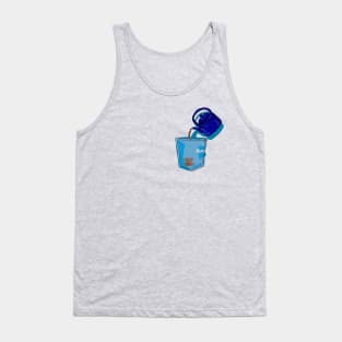 Tea in my Pocket - Denim Pocket with Teapot Design Tank Top